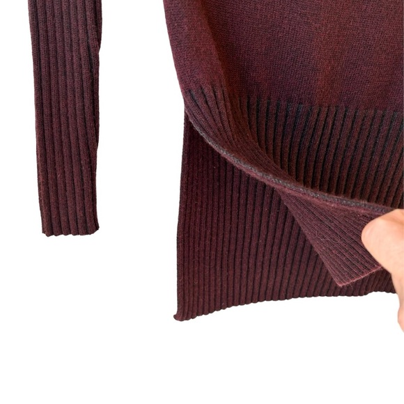 SMARTWOOL Ripple Creek Tunic Sweater in Fig Heather Wine Red & Charcoal Size XS - Picture 4 of 8